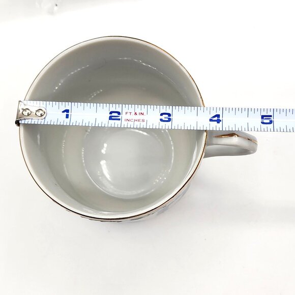 Vintage LEFTON "DAD" Cup and Saucer Blue Forget-Me-Not Flowers Fathers Day 12 oz - Picture 12 of 12